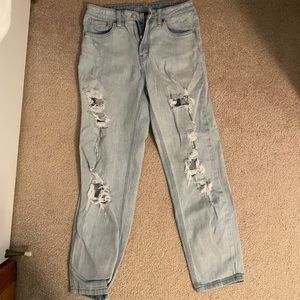 light wash ripped jeans